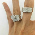 3Ct Round Cut REAL Moissanite Heart Wedding Trio Ring Set 14K White Gold Plated — photo 2