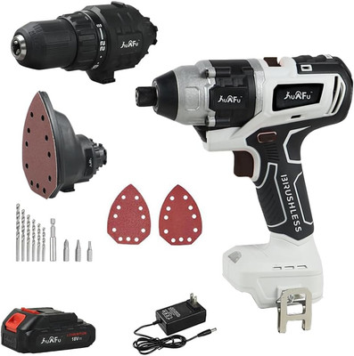 18V Brushless Power Tool Combo Kit,3 Cordless Tool Set Cordless Drill Impact Dri