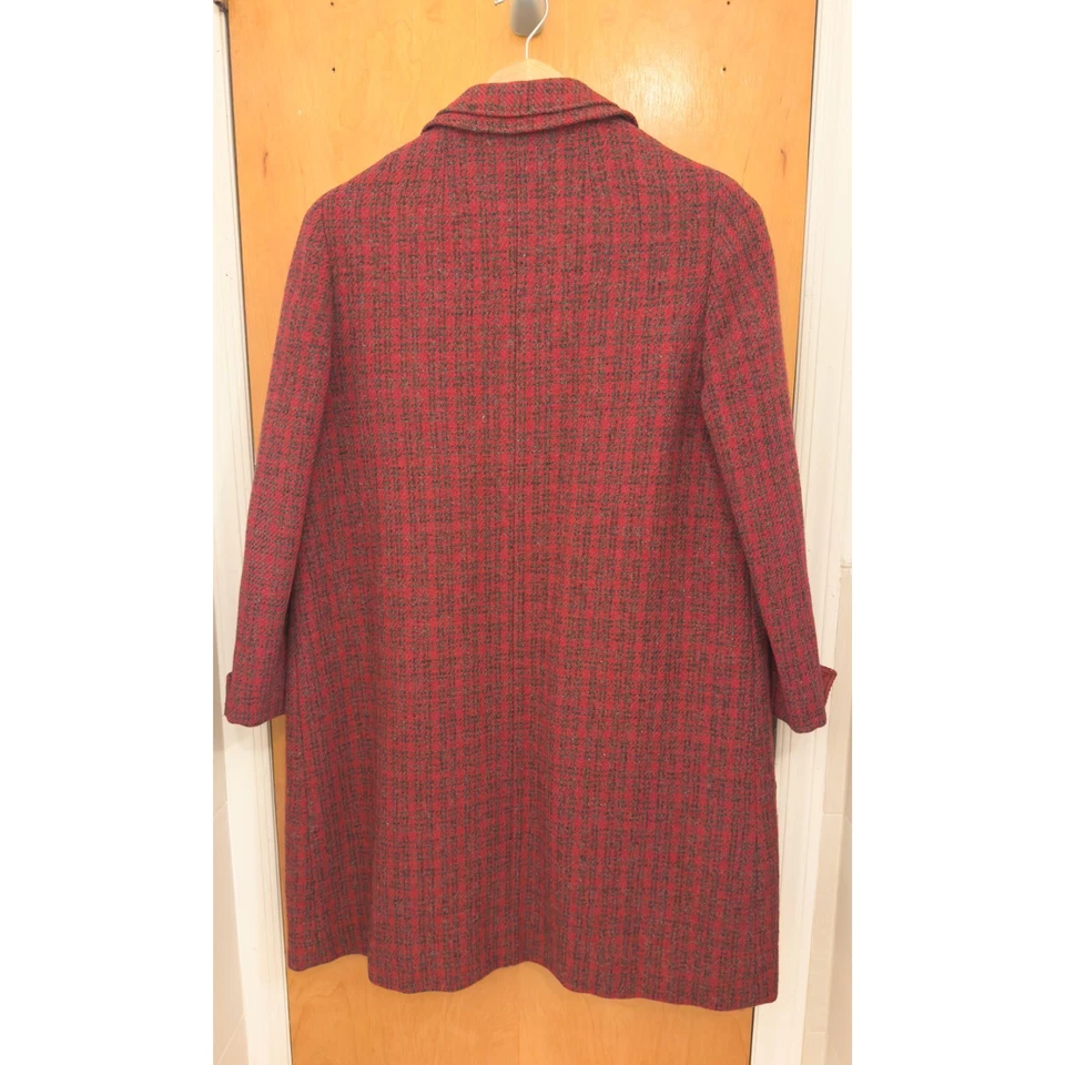 Abrigo Harris Tweed Vintage Años 60 Para Mujer 100% Lana Virgen Escocesa Rojo Foto 2 de 4