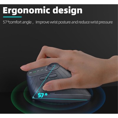 Ergonomic Vertical Wireless Mouse Bluetooth And 2.4GHz Dual Mode Adjustable HIEC
