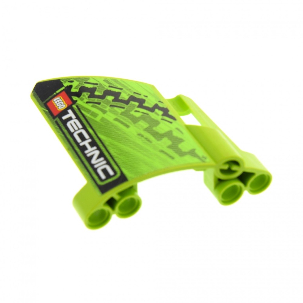 1X Lego Technic Panel Cover 22 Lime Green Sticker Side A 8291 44352PB11