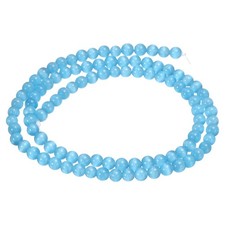 98pcs Blue Cat's Eye Stone Beads 4mm Round Crystal Loose Bead