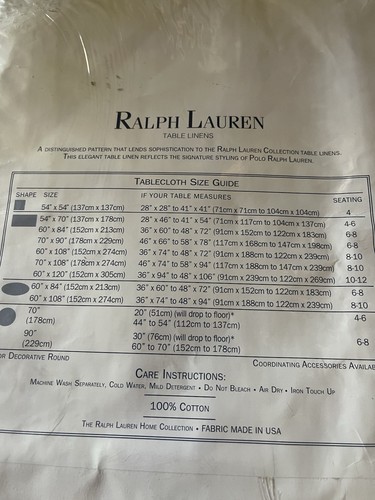 RARE Ralph Lauren USA Blue Striped Polo Bear Tablecloth Oblong 60 X 84” NEW - Picture 3 of 6