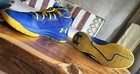 Under Armour Youth Basketball Shoes Blue/Yellow Lace-Up Sneakers — photo 2