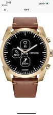 CITIZEN CZ SMART HYBRID JX2012-09E BLACK DIAL BROWN LEATHER STRAPS MENS WATCH