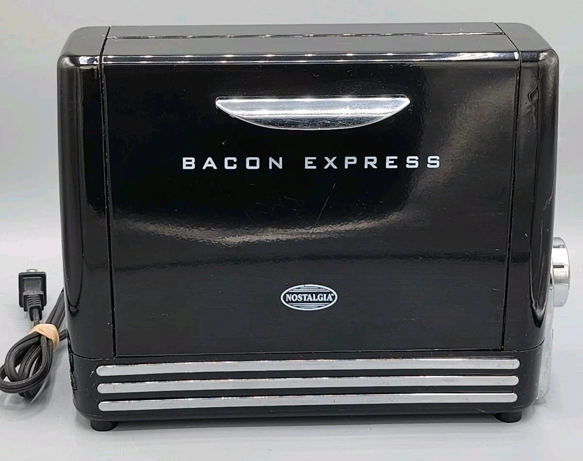 Bacon Express Crispy Bacon Grill by NOSTALGIA with Removable Tray 1200W Black