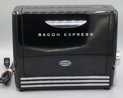 Bacon Express Crispy Bacon Grill by NOSTALGIA with Removable Tray 1200W Black