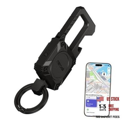 Keychain Tracker, Men's Key Chain Works with Find My(iOS Only), Heavy Black