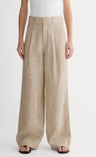 Everlane The Linen Way High Drape Pant Cornstalk Chambray Size 4 NWT