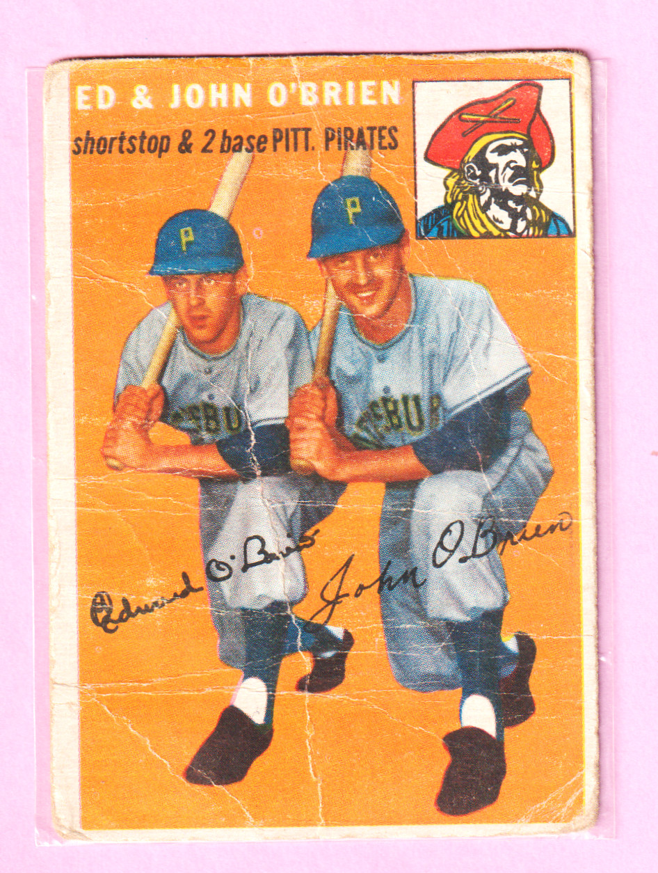 Ed & Johnny O'Brien #139 Baseball Cards 1954 Topps trading card — raw and PSA graded price guide