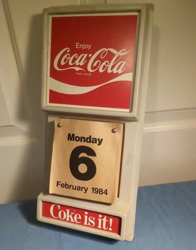 Coca-Cola Vintage Vacuum-Formed Styrene Calendar: "Coke is it!" (1980s)