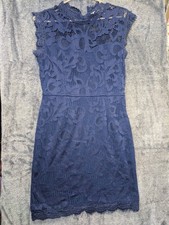 Sans Souci Sleeveless Blie Lace Sheath Dress sz Large