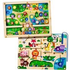 Magnetic Maze 2 in 1 Double Side Color and Number Alphabet One Size, Zoo