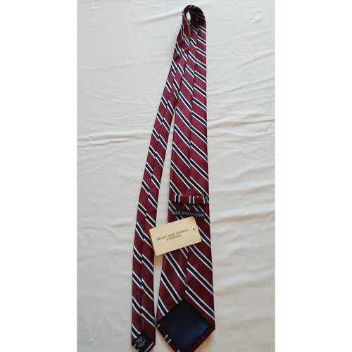 Us Polo Assn Mens Formal Necktie 59"Lx3.5"W Burgundy/Brown Neck Tie - Picture 2 of 6