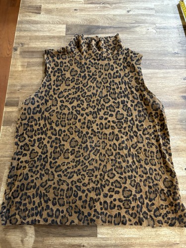 Lauren Ralph Lauren Cheetah Print Ruffle HighNeck Sleeveless Tank Top ...