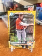 2025 Bowman Chrome 1st Caden Powell Gold Wave Refractor /50 #BCP-212 ASTROS🔥