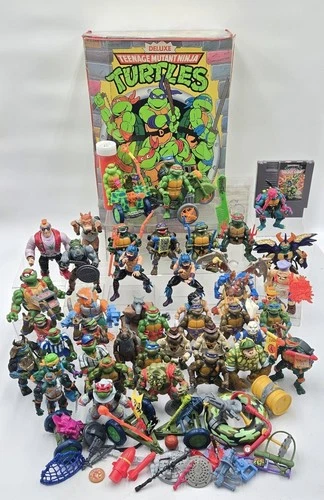 Vntg TMNT Action Figures (43)/ Vehicles/ Video Game/ Accessories Parts/ Case Lot