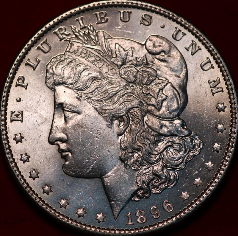Uncirculated 1896 Philadelphia Mint Silver Morgan Dollar