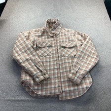 In Loom Pink Plaid Sherpa Lined Flannel Shacket Medium