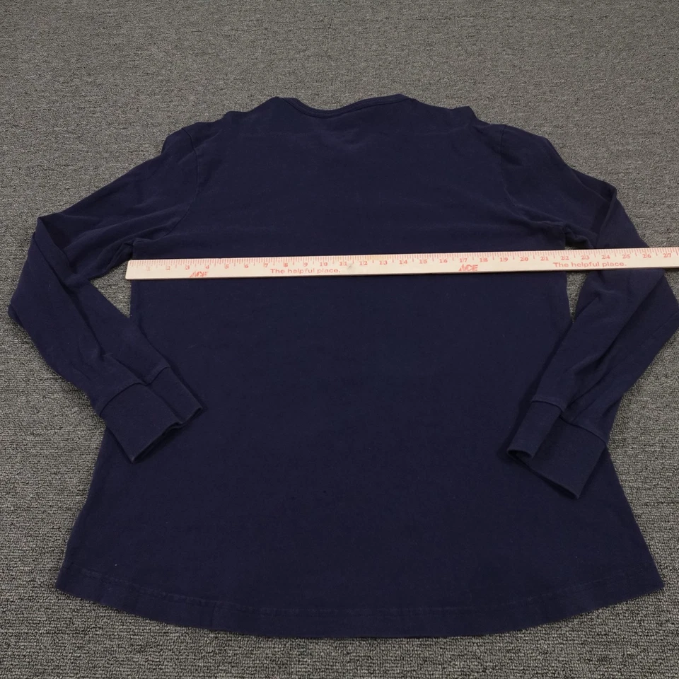 Camisa G Star Raw Para Hombres Grande Azul Marino Manga Larga Henley Informal Logo Top Foto 3 de 4