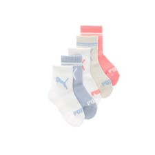 PUMA 6 Pack Terry Low Crew Socks Youth Girls Pink Socks 85998305