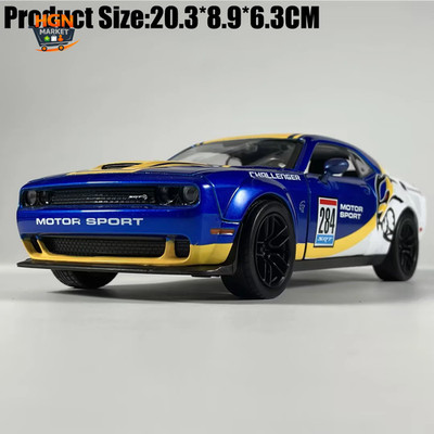 1:24 Dodge Challenger SRT Hellcat Redeye Widebody American Muscle Car Alloy Meta