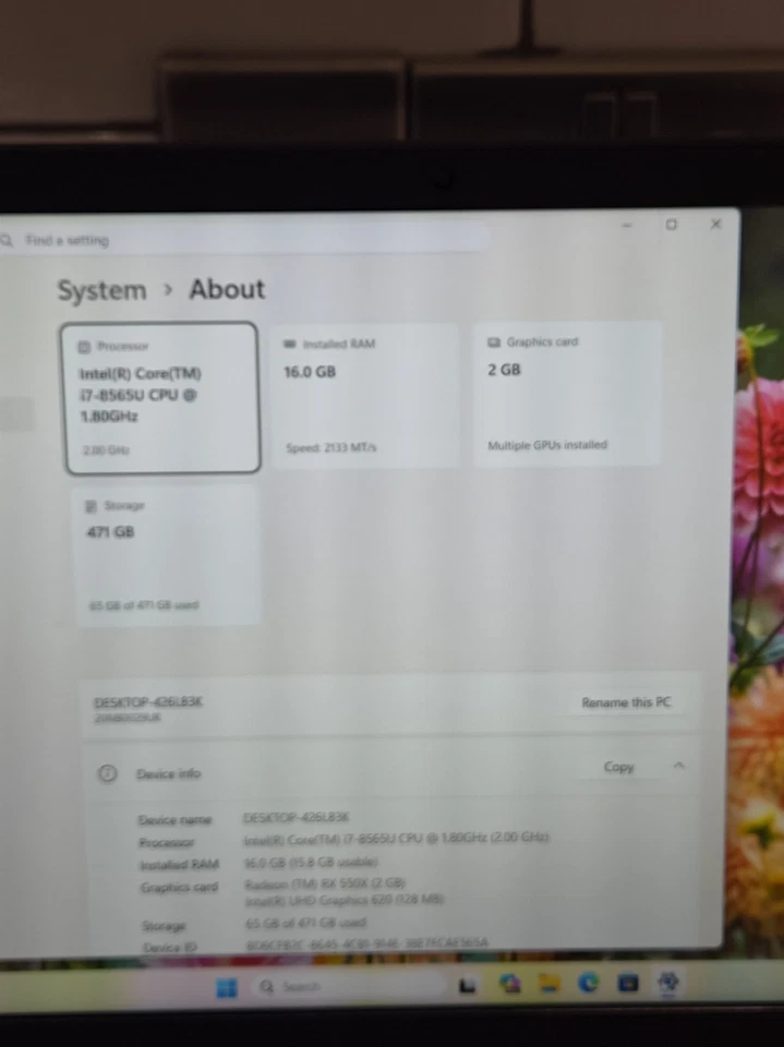 Lenovo ThinkPad E590 · i7-8565U · 16GB · 500GB, photo 4 of 5
