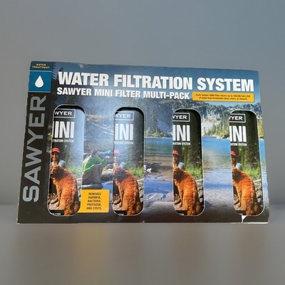 Water Filtration System 4 Pack Mini Portable Lightweight Sawyer SP124 NIB