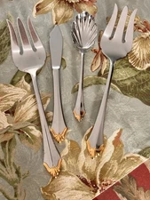 Oneida Stainless Flatware GOLDEN KENWOOD 4 Piece Hostess Serving Set