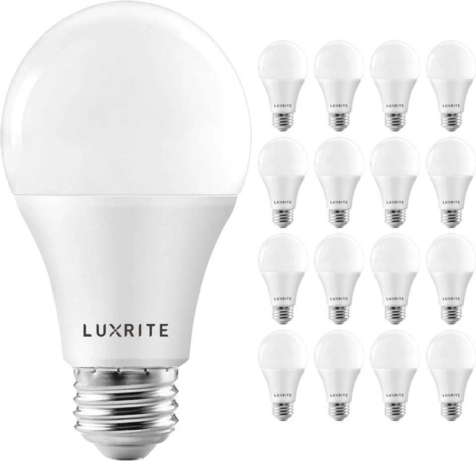 High Efficiency Dimmable A19 LED Light Bulbs - 16 Pack - Image 3 of 4