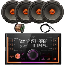 JVC In-Dash Bluetooth AM/FM Car Radio Receiver, 4x 6.5" Speaker, Antenna, Wire