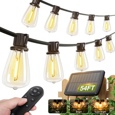 54 48 6 FT Solar String Lights Waterproof,Patio Lights Solar Powered with Remot