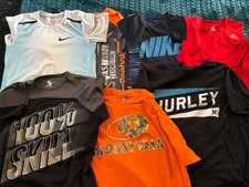 Lot Of 7 Medium T-shirts Youth Boys  Hurley, Reebok, Mossy Oak, Nike, Adidas 