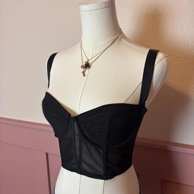 babydoll goth fairy coquette corset mesh top  oh polly sz 8 black