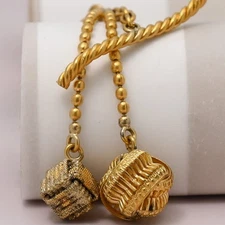 Antique Victorian Fancy T-Bar Dog Clip Charm Gold Filled Pendant