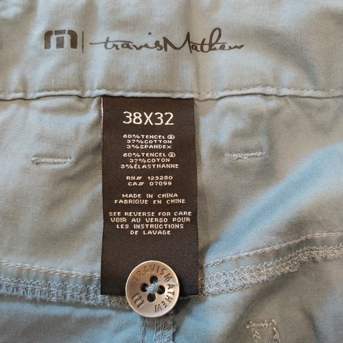 Travis Mathew Pants Mens 38 x 32 Blue Performance Golf Stretch Chino - Picture 3 of 11