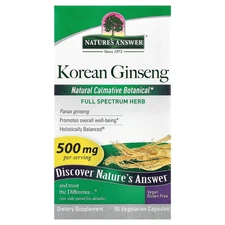 Nature s Answer Korean Ginseng 500 mg 50 Vegetarian Capsules Cruelty-Free,