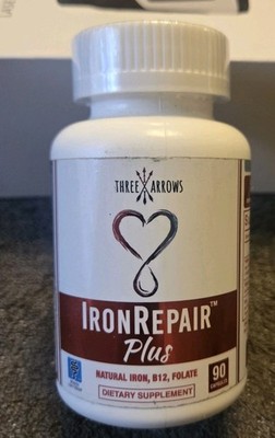 Three Arrows Iron Repair Plus Natural Iron Supplement 90  Capsules 02/27