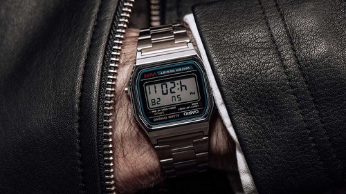 Casio A158WA-1R Digital Watch Unisex Stainless Steel Retro Alarm Chronograph LED - Picture 2 of 7