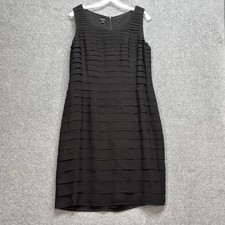 Talbots Shutter Pleat 100% Silk Dress Size 12 Black Quiet Luxury LBD Whimsigoth