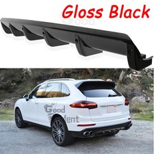 Glossy Black Car Rear Diffuser Bumper Lip 6 Shark Fins For Porsche Cayenne 03-18