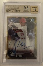 2016 Bowman Chrome Draft Delvin Perez 1st Bowman Gold Wave AUTO 9/50 BGS 9.5/10
