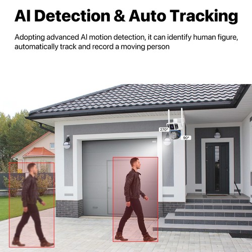Outdoor Security Camera with Dual Lens Three Screens,3MP WiFi Camera Wired fo... - 第 5/8 張圖片