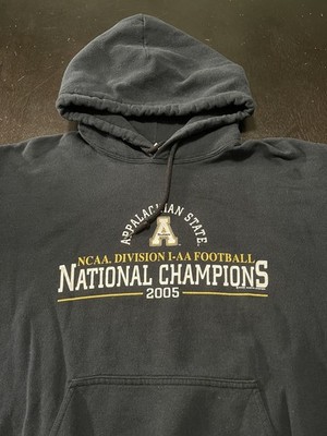 Vintage Appalachian State 2005 NCAA IAA Champs Hoodie, Black, Size: Medium