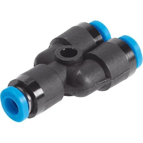 2Pc FESTO CORPORATION QSMY-3 Push-in Y Connector, 3 Ports 3mm OD tube, Blue