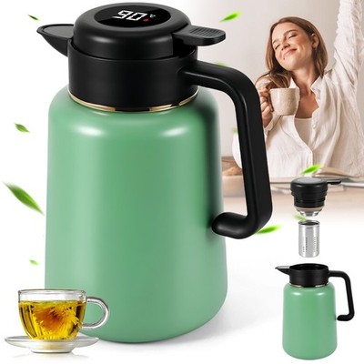 1.8L Thermoskanne Isolierkanne Edelstahl Warmhaltekanne Kaffee Tee Auslaufsicher