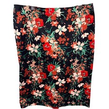 Talbots Womens Black Floral Pencil Skirt Sz 6 Feminine Workwear Sophisticated