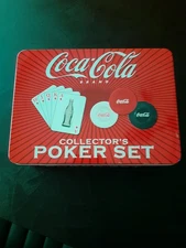 Coca Cola Brand 2004 Collector's Poker Set with 240 Chips and Deck of Cards
