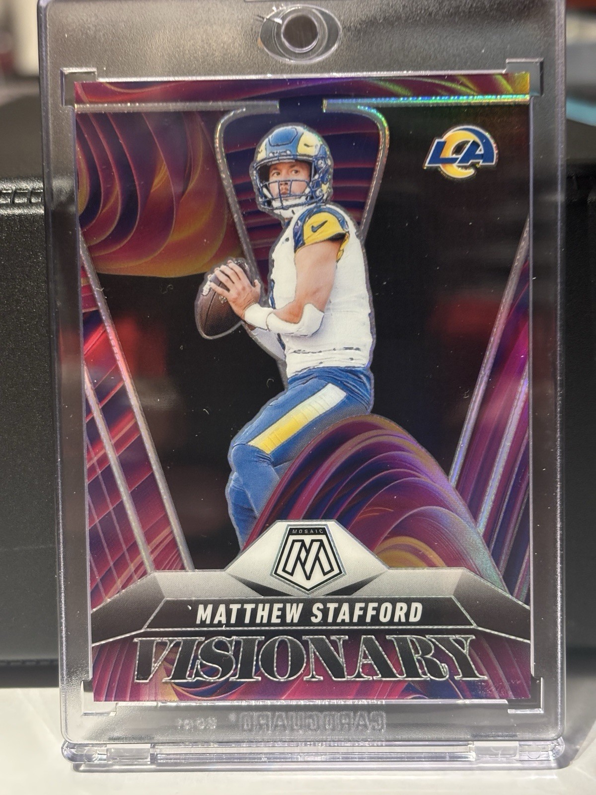 2025 Panini Mosaic Football Matthew Stafford #13 Visionary Case Hit SSP