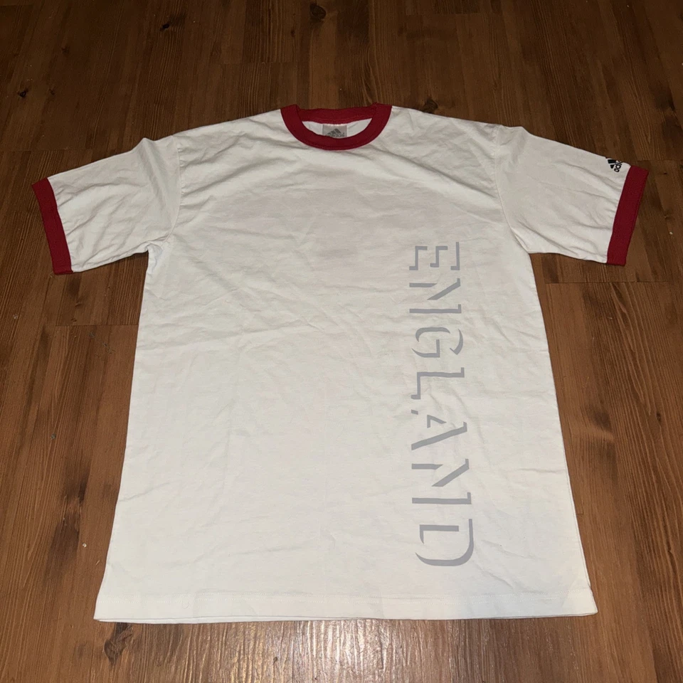 Camiseta de fútbol vintage Adidas Ringer Inglaterra años 90 “God Save The Queen” Grial talla XL Foto 4 de 4